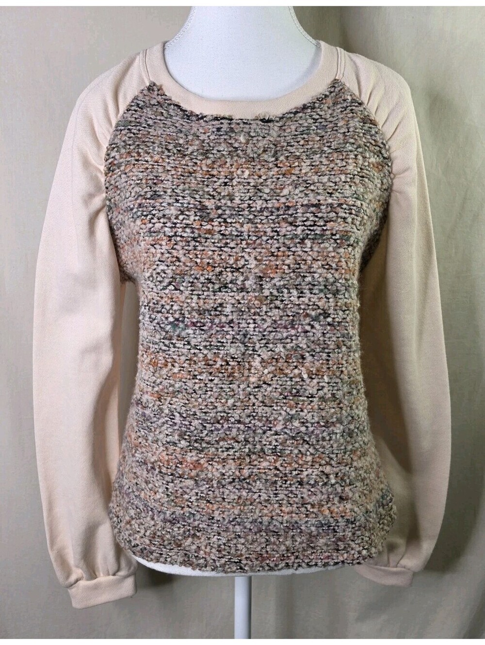 Amadi Anthropologie Confetti Sweater S Pink Speckled Raglan NWT $88